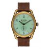 The C39 Leather Brass Green Crystal Brown Herrenuhr