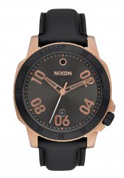 Nixon The Ranger Leather Rose Gold / Gunmetal Sunray Men´s Watch