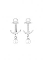 Paul Hewitt Stud Earrings Anchor Pearl