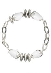 Pilgrim Ladies´ bracelet :birds white/silver
