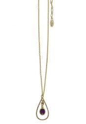 Pilgrim Ladies´ necklace flower and pearls purple/gold