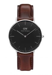 Daniel Wellington Classic Black Bristol Silver 36mm