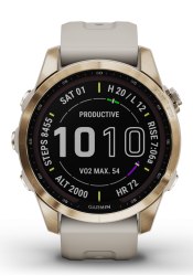 Garmin FENIX 7S Sapphire Solar Titanium Beige/Cream Gold