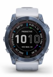 Garmin FENIX 7X Solar Titanium Stone White/Blue
