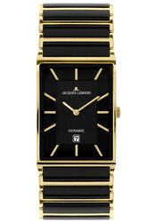 Jacques Lemans Unisex York HighTech Ceramic black / IP-gold