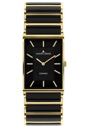 Jacques Lemans Women´s Watch York HighTech Ceramic black / IP-gold