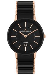 Jacques Lemans Unisex Dublin HighTech Ceramic black / IP-rose