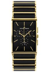 Jacques Lemans Chronograph York HighTech Ceramic black / IP-gold