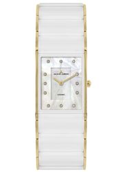 Jacques Lemans Women´s Watch Dublin HighTech Ceramic white / IP-gold