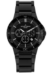 Jacques Lemans Chronograph Colmar HighTech Ceramic black / IP-black