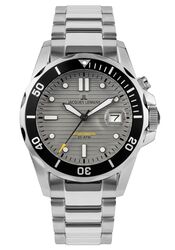 Jacques Lemans Men´s Watch Hybromatic Magnifying Glass Steel Grey