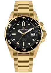 Jacques Lemans Men´s Watch Hybromatic Steel Magnifying Glass / IP-gold