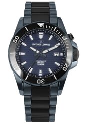 Jacques Lemans Men´s Watch Hybromatic Limited Edition Ceramic nightblue / IP-blue