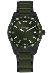 Jacques Lemans Men´s Watch Liverpool Special Edition HighTech Ceramic green / IP-black