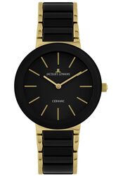 Jacques Lemans Women´s Watch Monaco Special Edition HighTech Ceramic black / IP-gold