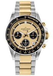 Jacques Lemans Chronograph Limited Anniversary Watch Eco Power Solar / Ceramic / IP-gold