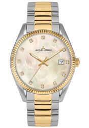 Jacques Lemans Women´s Watch Derby Anniversary Watch 50 Years JACQUES LEMANS Mother of Pearl-Dial / Chrystals / IP-gold