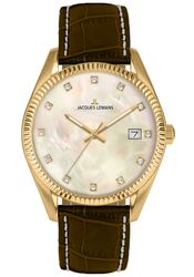 Jacques Lemans Women´s Watch Derby Anniversary Watch 50 Years JACQUES LEMANS Mother of Pearl-Dial / Chrystals / IP-gold