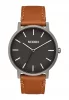 The Porter Leather Gunmetal / Charcoal / Taupe