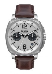 Nixon The Charger Chrono Leather Silver / Brown