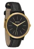 The Kensington Leather Black/Raw Gold Damenuhr