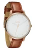 The Kensington Leather Rose Gold/White Damenuhr