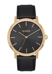 Nixon The Porter 35 Leather All Black / Gold