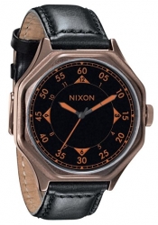 Nixon The Falcon Leather Antique Copper/Black Men´s Watch