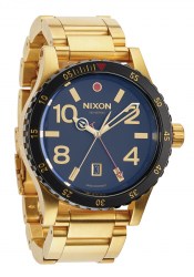 Nixon The Diplomat SS GMT Men´s Watch Gold / Black