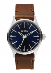 Nixon The Sentry 38 Leather Blue / Brown