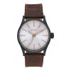 The Sentry 38 Leather Black / Silver / Brown