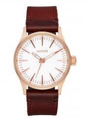 Nixon The Sentry 38 Leather Rose Gold / White / Brown