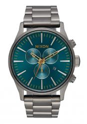 Nixon The Sentry Chrono Gunmetal / Spruce / Brass