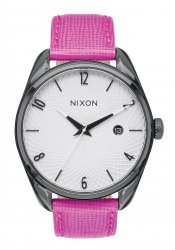 Nixon The Bullet Leather Black / Hot Pink