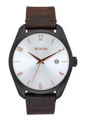 Nixon The Bullet Leather Black / Silver / Brown