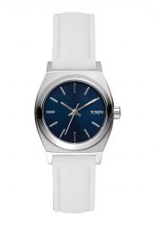 Nixon The Small Time Teller Leather Navy White Ladies´ Watch