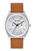 The Time Teller Deluxe Leather Silver Sunray / Saddle