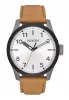 The Safari Leather Gunmetal / Silver / Tan