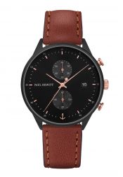 Paul Hewitt The Chrono Line Black Sunray Leather Braun