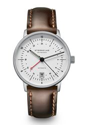 Sternglas Naos Pro GMT Automatic White Bridle dunkelBrown